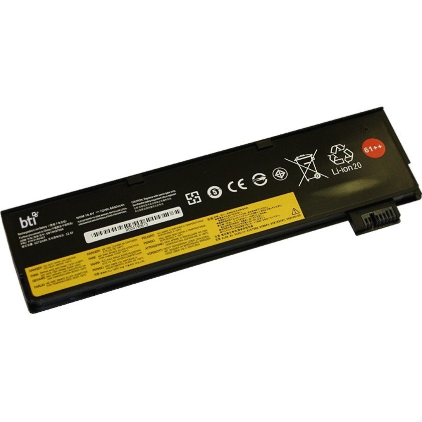 BTI LN-4X50M08812-BTI 10.8V 72WHR LI-ION BATTERY 01AV427, 61++, 01AV428, LN-4X50M08812, 01AV492, SB10K97584, 4X50M08812 THINKPAD 25, 25 20K7, P51S, T470, T470 20HD, T470 20HE, T470 20JM, T470 20JN, T480, T480 20L5, T480 20L6, T570, T570 20H9, T570 20HA, T570 20JW, T570 20JX, T580, T580 20L9, T580 20LA, A475, A485