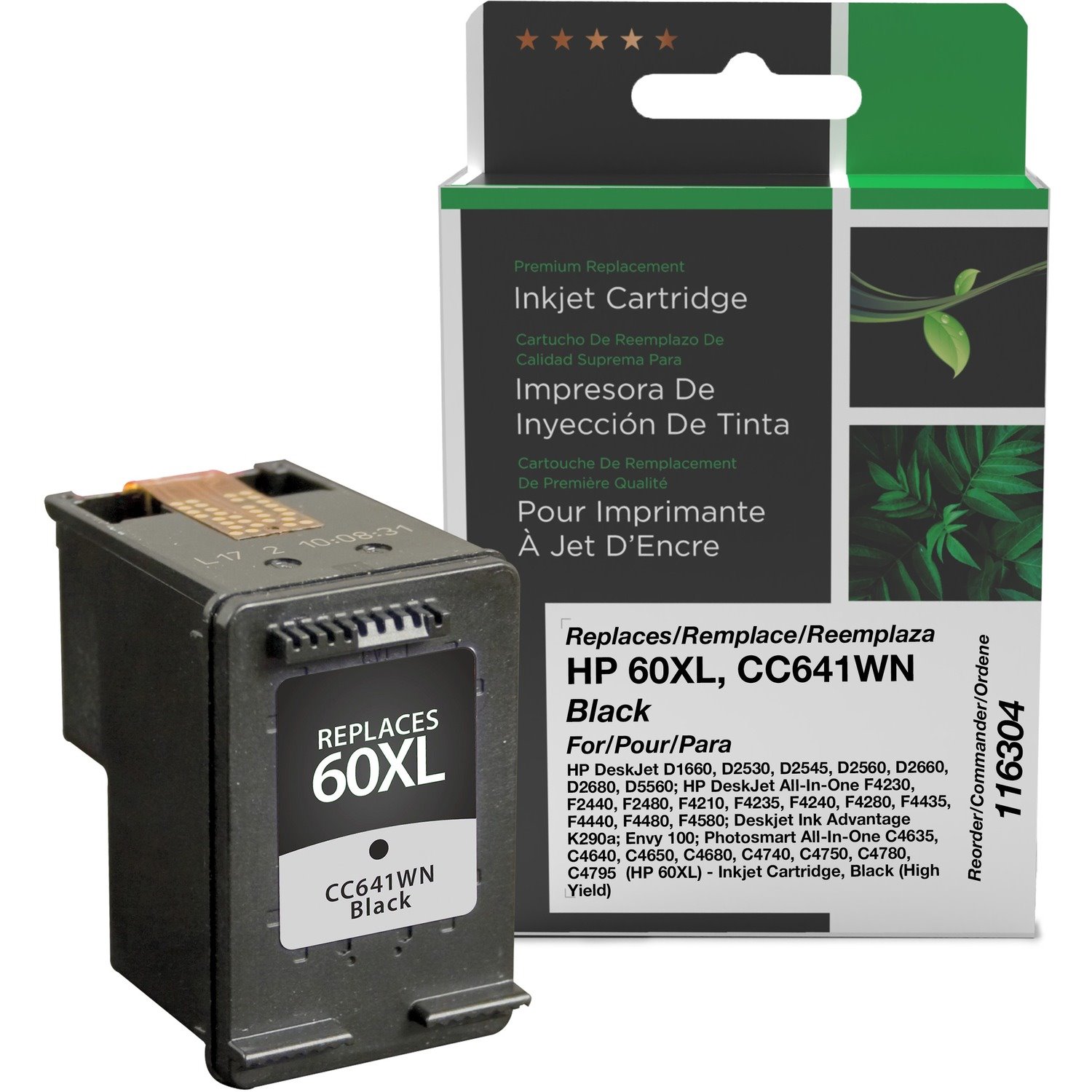 Clover Imaging Remanufactured High Yield Black Ink Cartridge for HP 60XL (CC641WN)