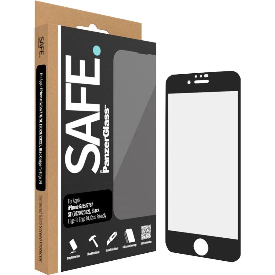 Safe Tempered Glass, Polyethylene Terephthalate (PET) Screen Protector - Black, Transparent - 1