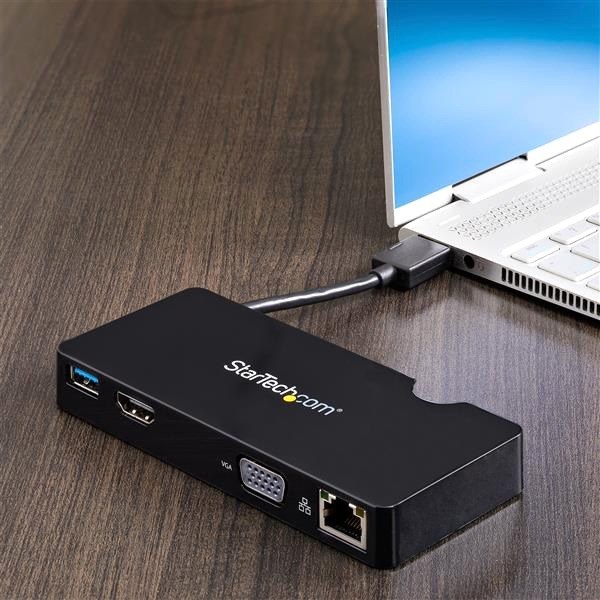 StarTech.com USB 3.0 Multiport Adapter + USB-C to USB-A Cable - Mac & Windows - For USB-A or USB-C laptops - HDMI & VGA - 1x USB-A Port - GbE