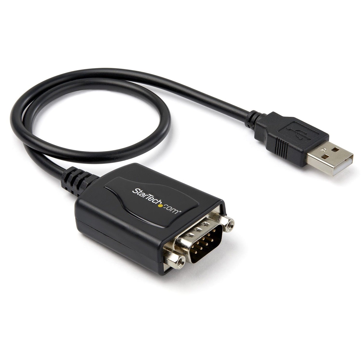 StarTech.com 1ft (30cm) 1-Port Professional USB to Serial Adapter Cable with COM Retention, USB to RS232 Adapter - TAA