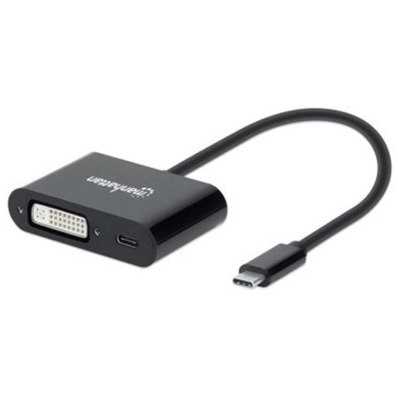 Manhattan USB-C to DVI Converter With Power Delivery Port