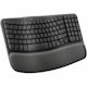 Logitech Wave Keys for Business, Wireless Ergonomic Keyboard with Cushioned Palm Rest, Logi Bolt, Graphite