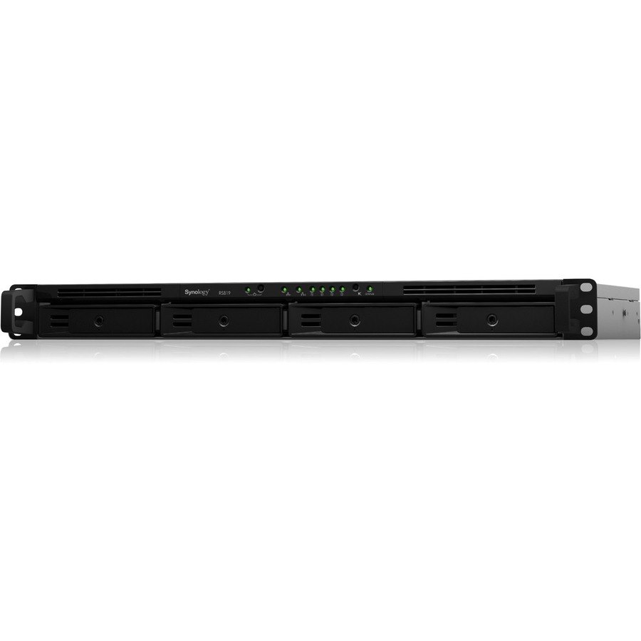 Synology RackStation RS819 4 x Total Bays SAN/NAS Storage System - Realtek RTD1296 Quad-core (4 Core) 1.40 GHz - 2 GB RAM - DDR4 SDRAM - 1U Rack-mountable
