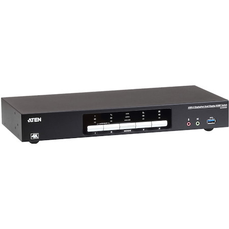 ATEN 4-Port USB 3.0 4K DisplayPort Dual Display KVMP Switch-TAA Compliant