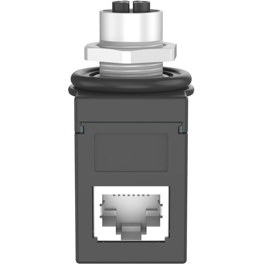 IndustrialNet M12 X-Code Female to 90&deg; RJ45 Coupler Adapter