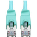 Eaton Tripp Lite Series Cat6a 10G Snagless Shielded STP Ethernet Cable (RJ45 M/M), PoE, Aqua, 1 ft. (0.31 m)