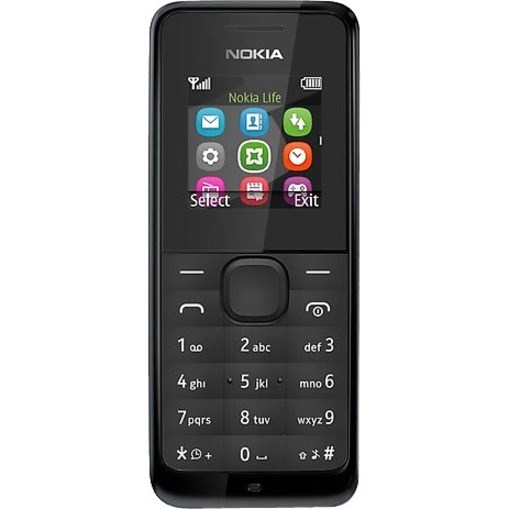 Nokia 105 Feature Phone - 3.7 cm (1.5") LCD 128 x 128 - 8 MB RAM - 2G - Black