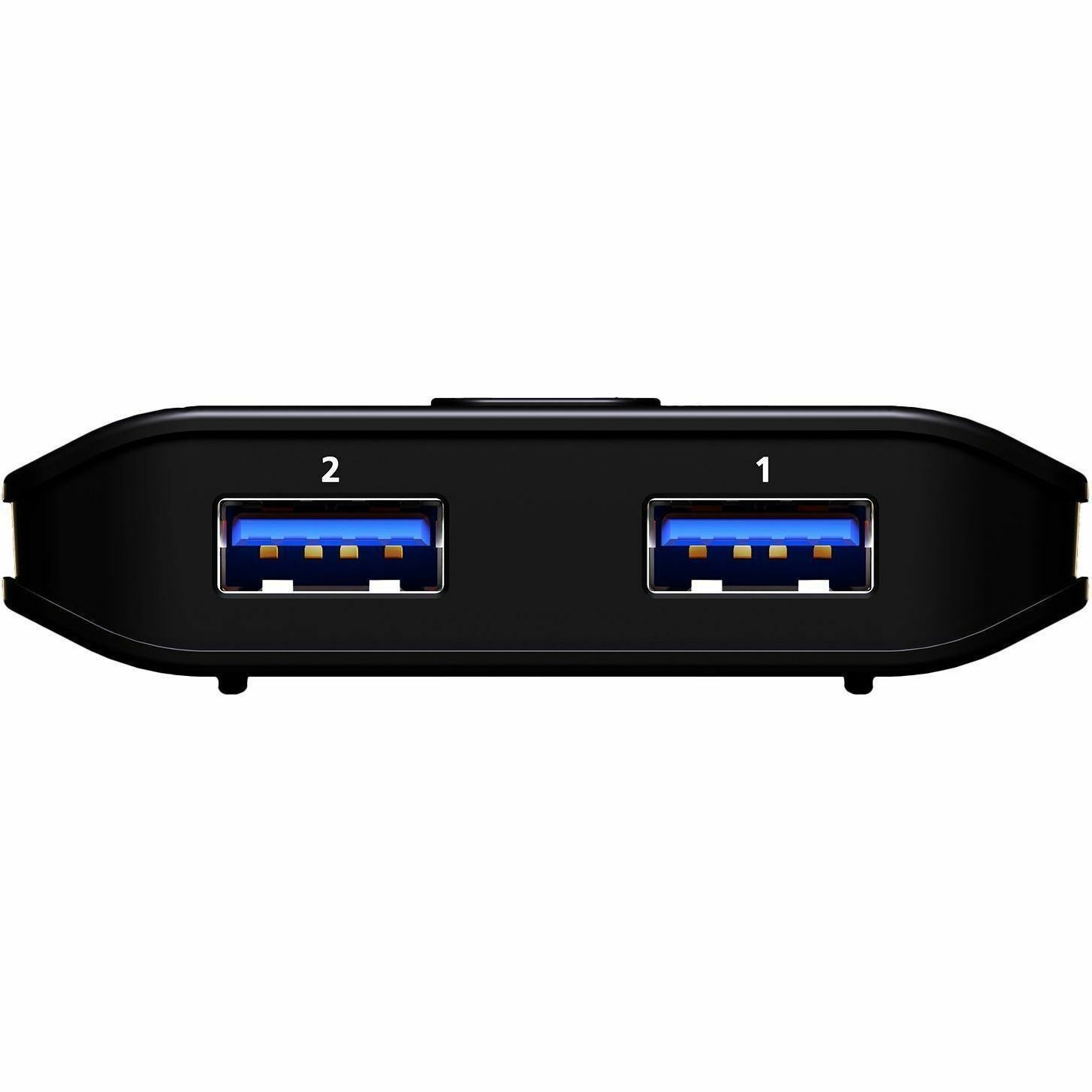 ATEN US4322 USB Switch - USB 3.2 (Gen 1) Type A - 640 MB/s - Desktop, Notebook, Printer, Flash Drive, Workstation - Portable