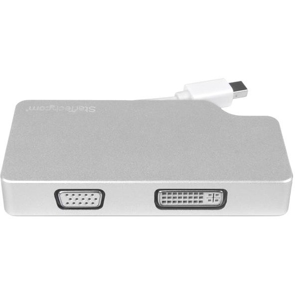 StarTech.com Aluminum Travel A/V Adapter: 3-in-1 Mini DisplayPort to VGA, DVI or HDMI - mDP Adapter - 4K