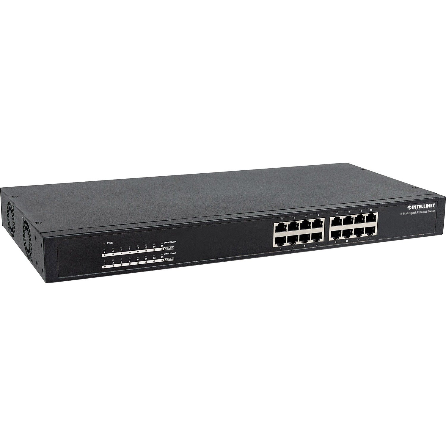 Intellinet 16-Port Gigabit Poe+ Switch, 200 Watts Power Budget, Ieee 802.3At/Af
