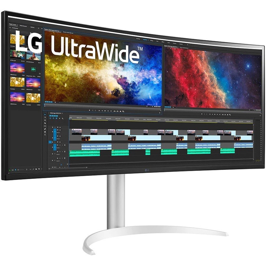 LG Ultrawide 38WP85C-W 38" Class UW-QHD+ Curved Screen LCD Monitor - 21:9 - Silver, White