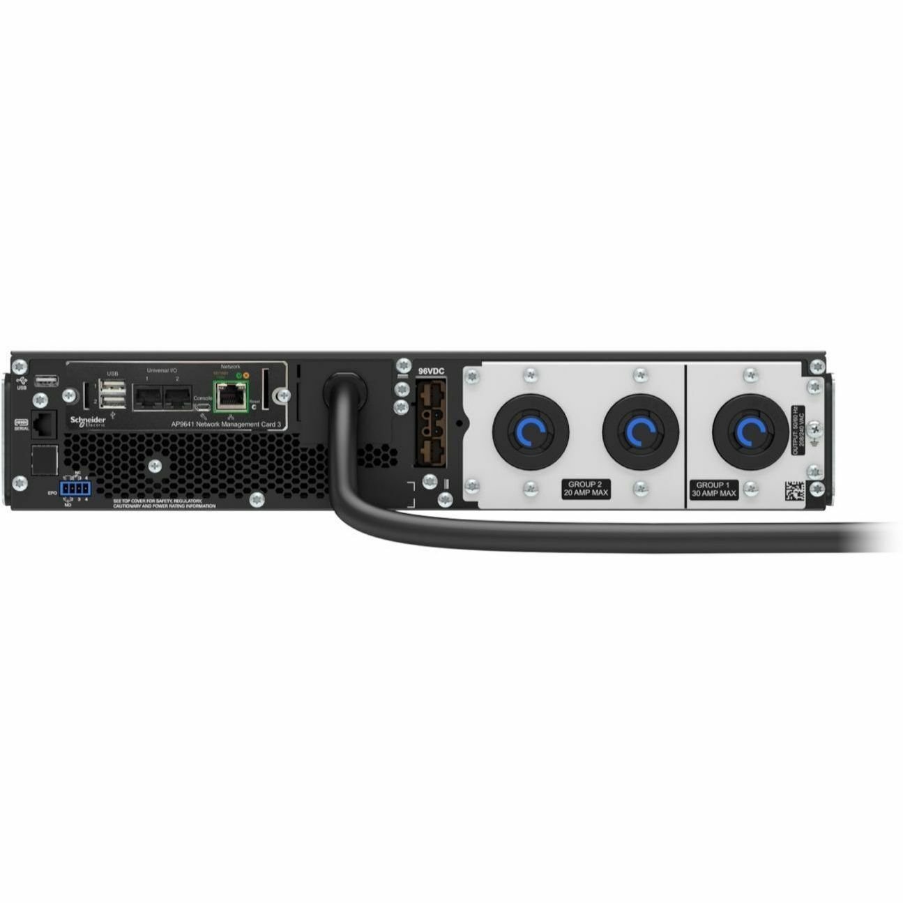 [TAA] APC Smart-UPS On-Line, 3kVA, Rackmount 2U, 208V, 2x L6-20R+1x L6-30R NEMA outlets, Network Card, Extended runtime, W/ rail kit, TAA