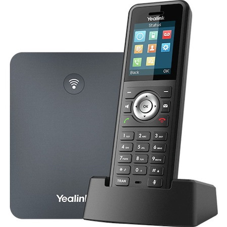 Yealink W79P IP Phone - Cordless - Corded - DECT - Wall Mountable, Desktop - Black, Classic Gray