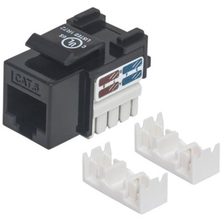 Manhattan Keystone Jack, Cat6, UTP, Punch-down, Black