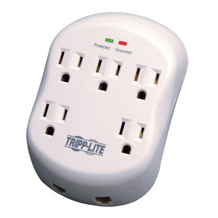 Eaton Tripp Lite Series Protect It! 5-Outlet Surge Protector, Direct Plug-In, 1080 Joules, 1-Line RJ11 Protection