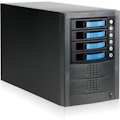 RAIDage JAGE5BT4HDBL Drive Enclosure 12Gb/s SAS, SATA/600 - Mini-SAS HD Host Interface Tower - Black, Blue