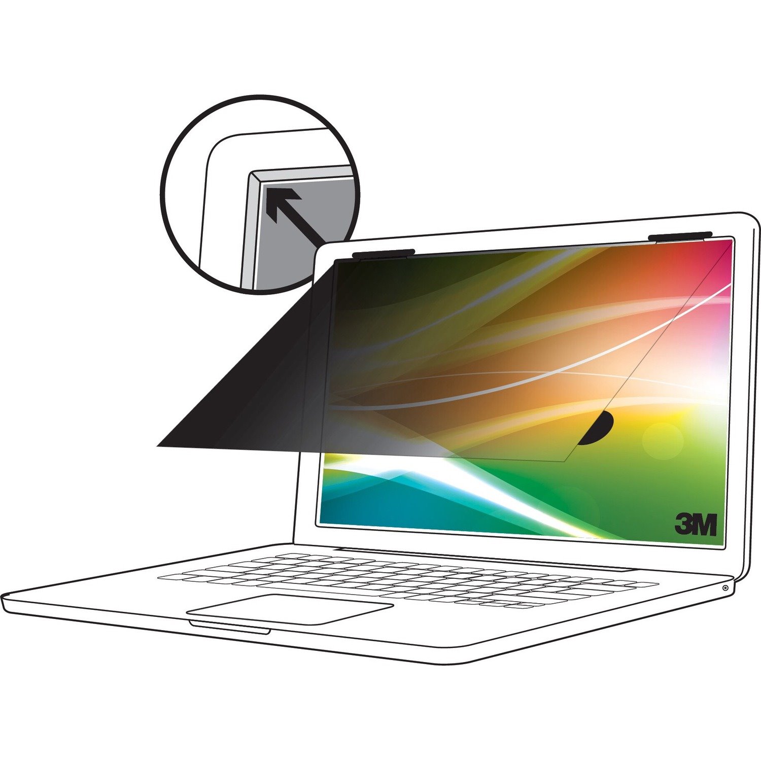 3M&trade; Bright Screen Privacy Filter for 13.3" Laptop (16:10 aspect ratio)