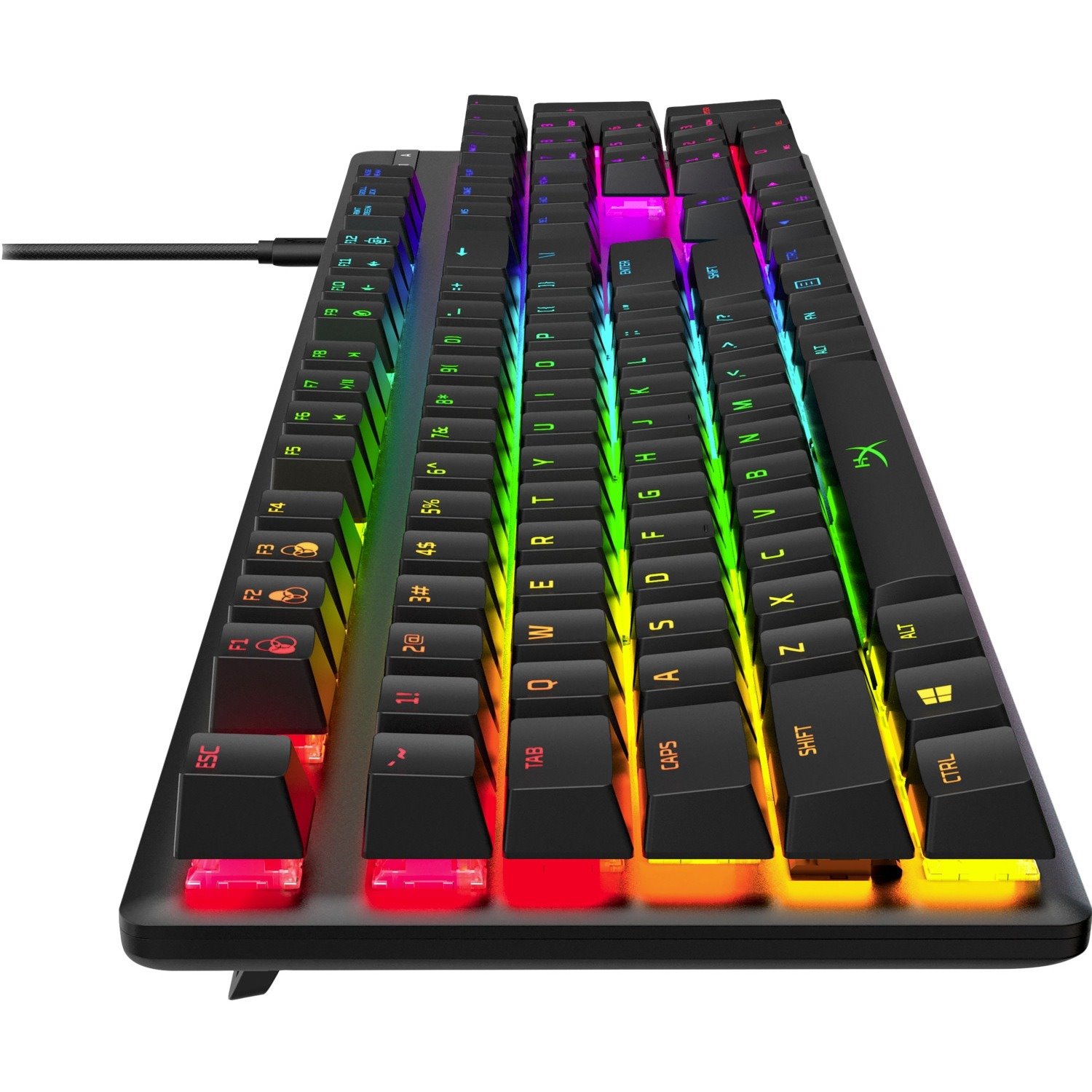 HP HyperX Alloy Gaming Keyboard - Cable Connectivity - USB Type C Interface - RGB LED - English (US) - Black