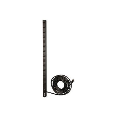 Eaton Tripp Lite Series 1.4kW Single-Phase 120V Basic PDU, 14 NEMA 5-15R Outlets, NEMA 5-15P Input, 15 ft. (4.57 m) Cord, 0U Vertical