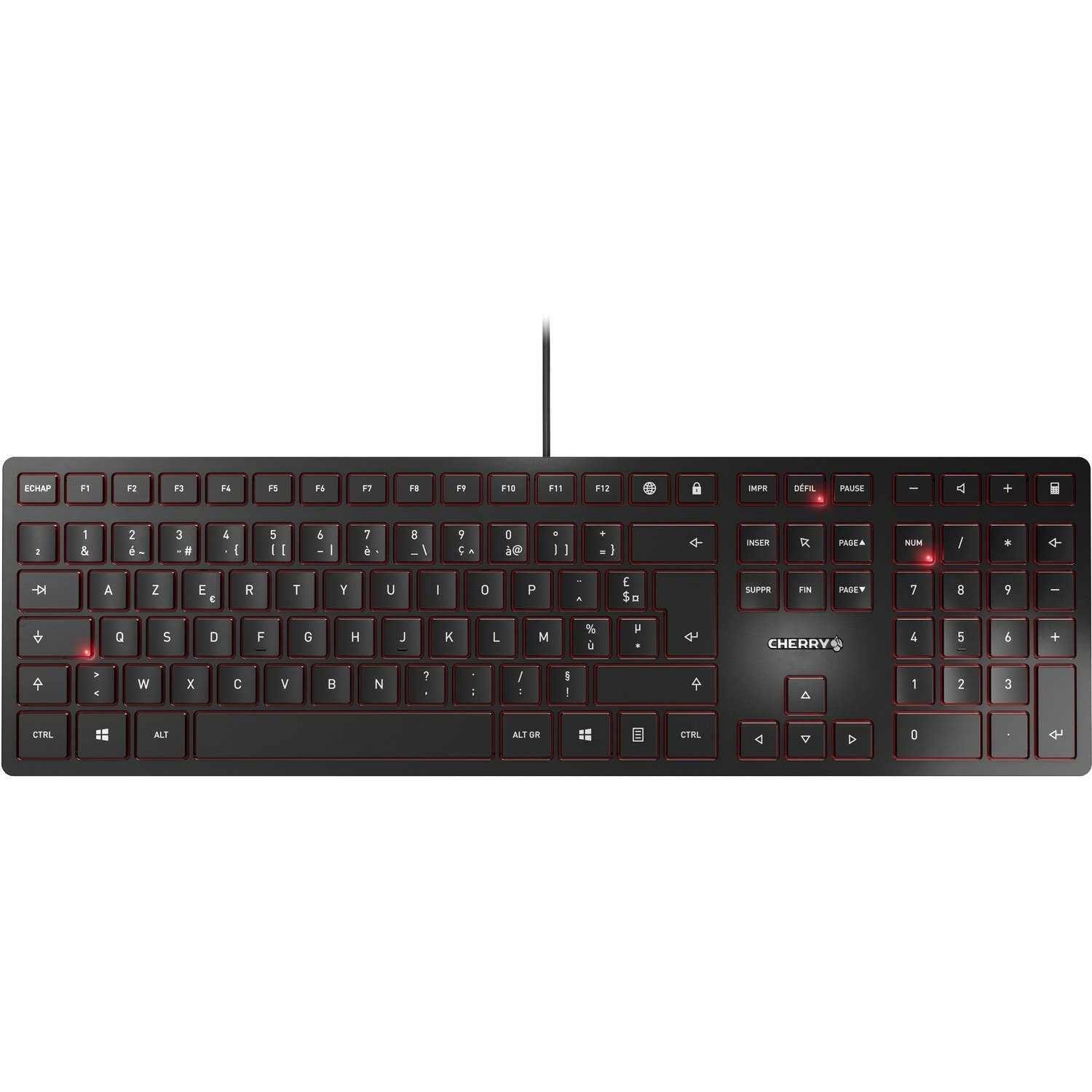 CHERRY KC 6000 SLIM Keyboard - Cable Connectivity - USB Interface - English (UK) - Black