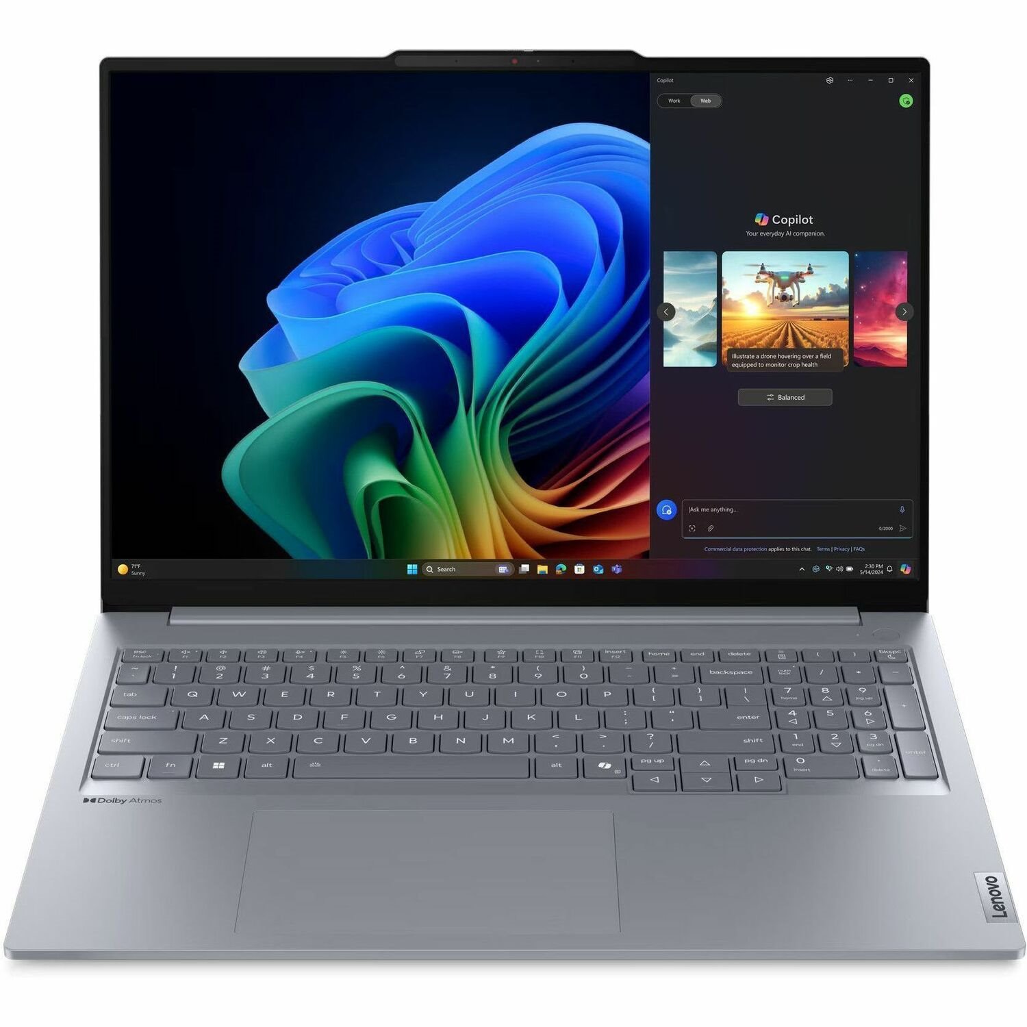 Lenovo ThinkBook 16 G7 QOY 21NH000PUS 16" Copilot+ PC Notebook - WUXGA - Qualcomm Snapdragon X Plus X1P-42-100 - 32 GB - 1 TB SSD - English (US) Keyboard - Luna Gray