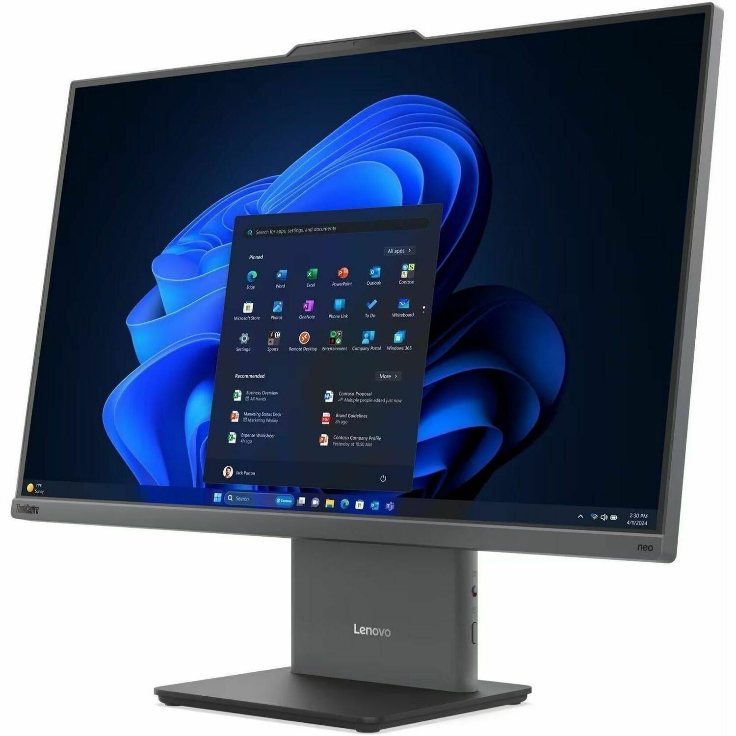 Lenovo ThinkCentre neo 55a 24 Gen 6 13FA0058UK All-in-One Computer - AMD Ryzen 5 Ryzen 200 220 - 16 GB - 512 GB PCI Express NVMe 4.0 x4 SSD - 60.5 cm (23.8") Full HD - Desktop - Luna Gray