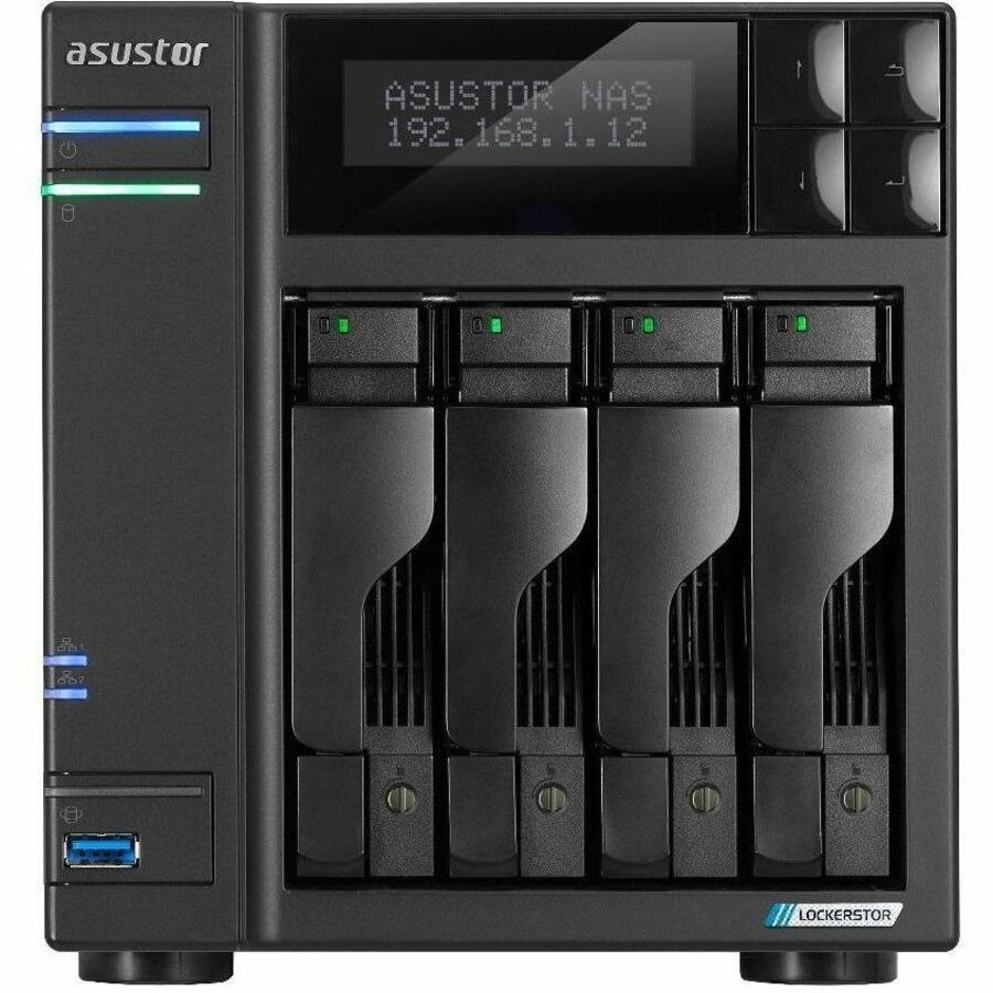 Asustor Gen2+ 4-Bay Nas 3.5"/2.5"(0/4), QC-2.0GHz, 4GB, M.2(4), 5GbE(2), PCIe, TWR,3YR