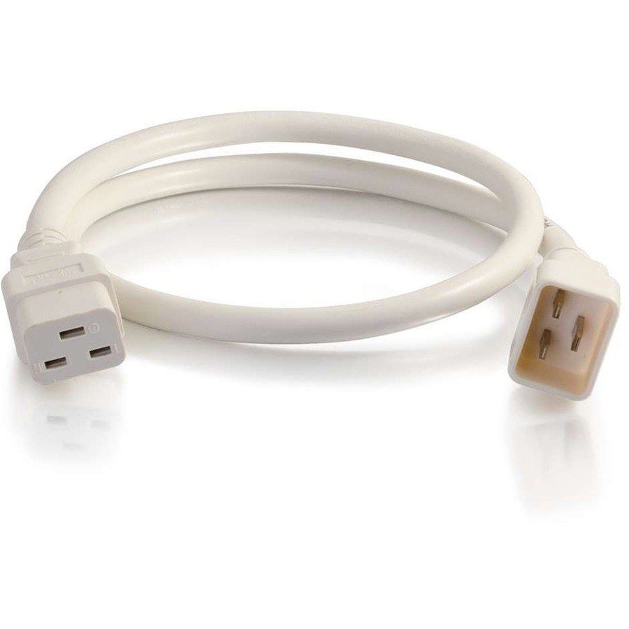 C2G 5ft 12AWG Power Cord (IEC320C20 to IEC320C19) - White