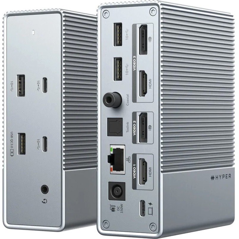 Targus HyperDrive HDG215-EU USB Type C Docking Station for Monitor, Tablet PC, Notebook, Desktop PC - Charging Capability - Silver