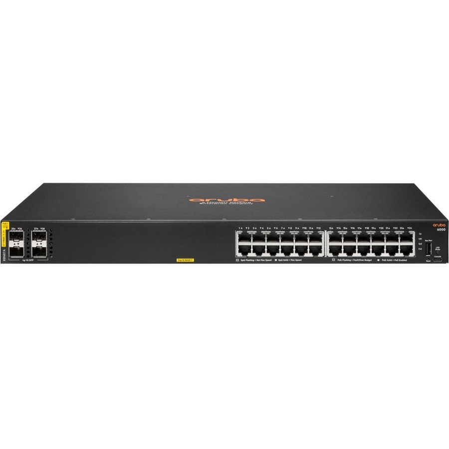 HPE CX 6000 24 Ports Manageable Ethernet Switch - Gigabit Ethernet, 10 Gigabit Ethernet - 10/100/1000Base-T, 10GBase-X