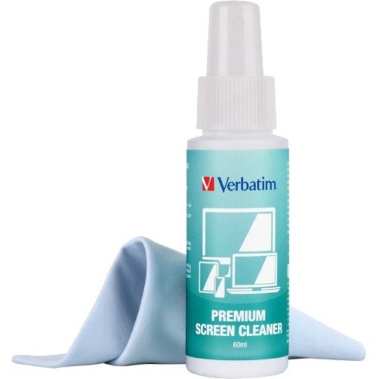Verbatim Premium Screen Cleaning Kit - 60ml. Laptop, Phone, Tablet, Monitors, Screens, Glass. Antibacterial