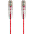 Monoprice SlimRun Cat6 28AWG UTP Ethernet Network Cable, 0.5ft Red