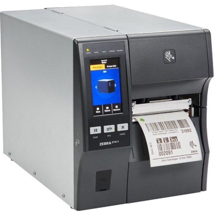 Zebra ZT411 Industrial Direct Thermal/Thermal Transfer Printer - Label Print - USB - Serial - Bluetooth