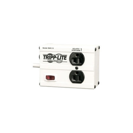 Eaton Tripp Lite Series Isobar 2-Outlet Surge Protector, 6 ft. Cord with Right-Angle Plug, 1410 Joules, Metal Housing