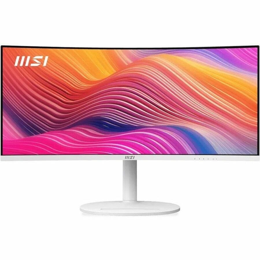 MSI Modern MD342CQPW 34" Class UW-QHD Curved Screen LCD Monitor - 21:9 - Black, White