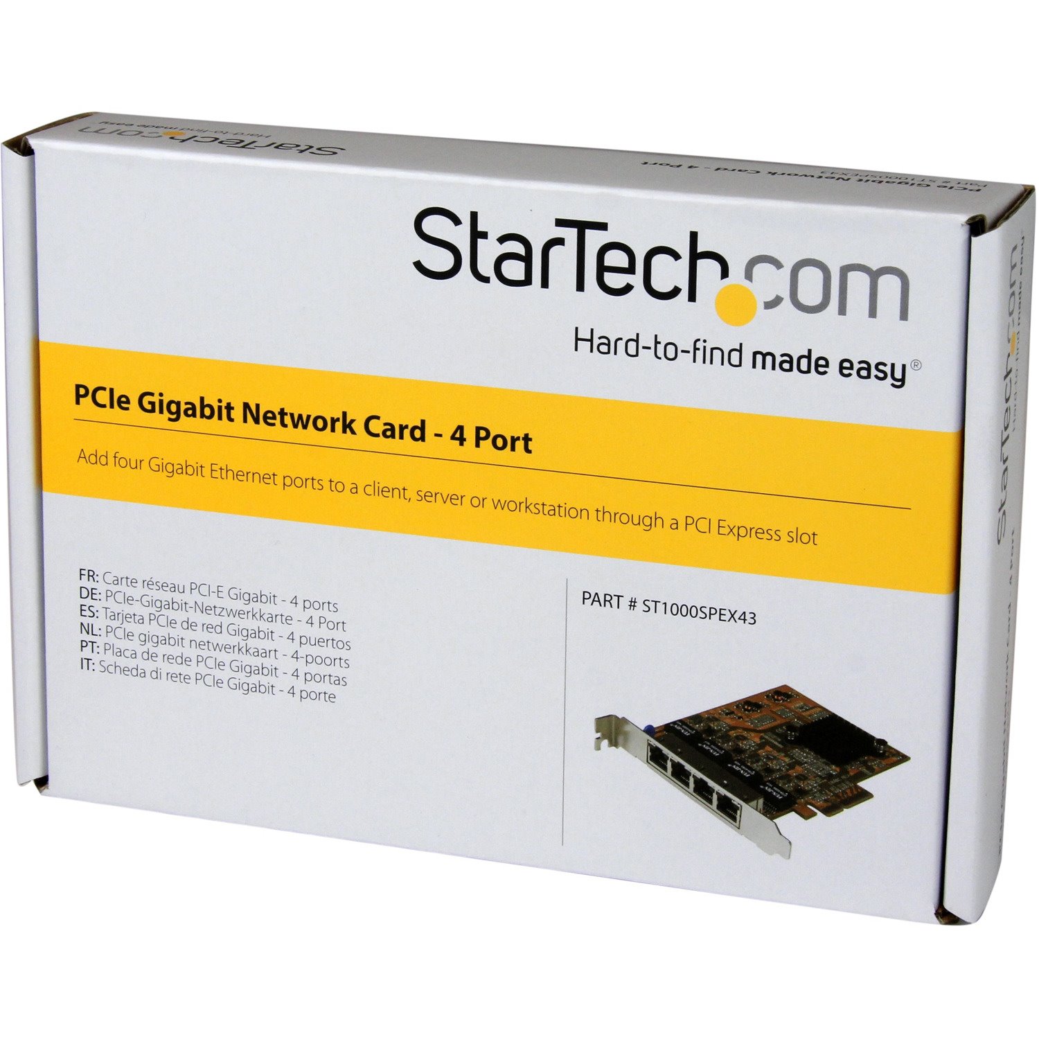 StarTech.com 4-Port PCI Express Gigabit Network Adapter Card - Quad-Port PCIe Gigabit NIC