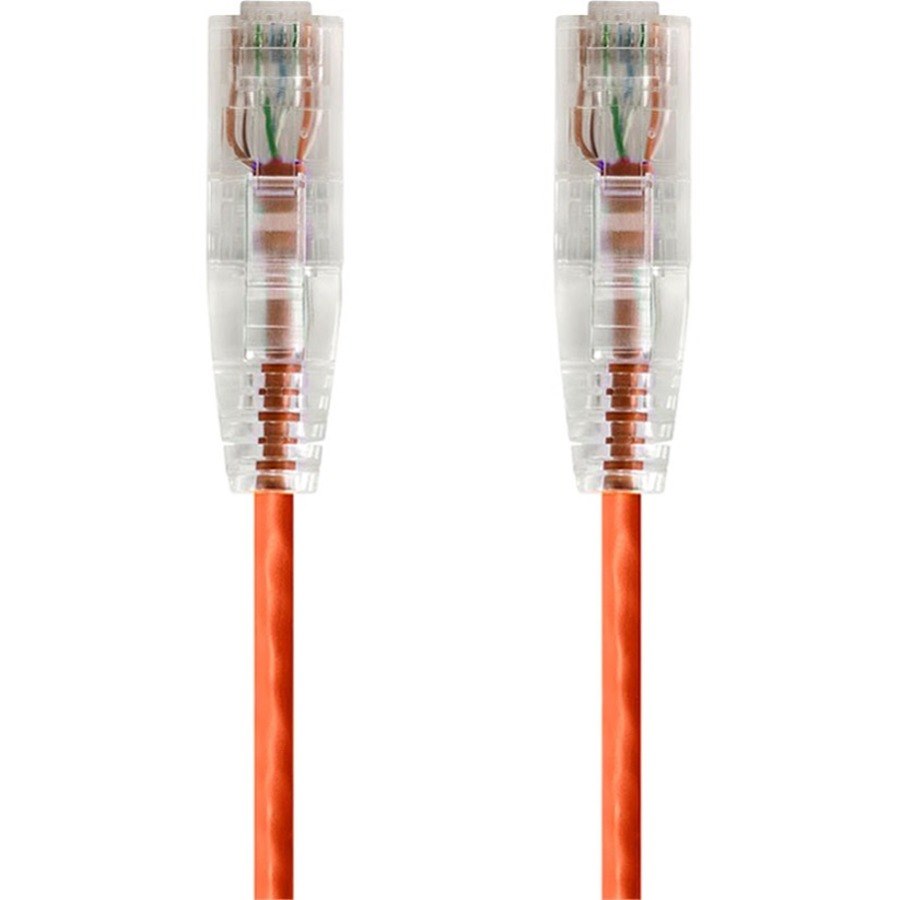 Monoprice SlimRun Cat6 28AWG UTP Ethernet Network Cable, 3ft Orange