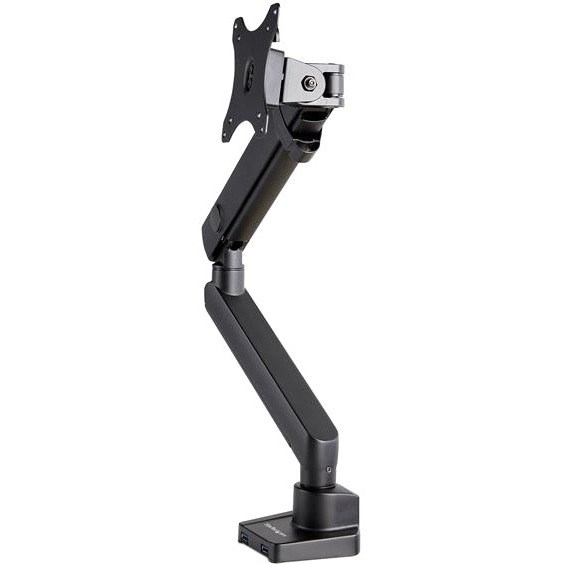 StarTech.com Desk Mount Monitor Arm with 2x USB 3.0 ports, Slim Single Monitor VESA Mount up to 34" (17.6lb/8kg) Display, C-Clamp/Grommet