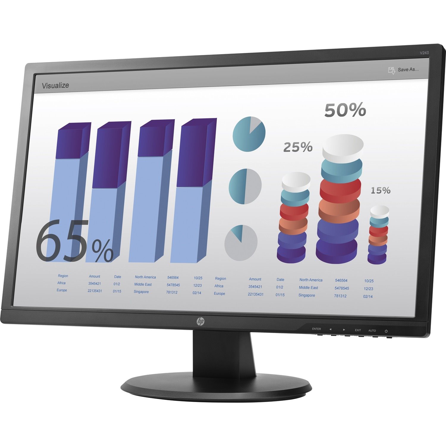 HP V243 24" Class Full HD LCD Monitor - 16:9