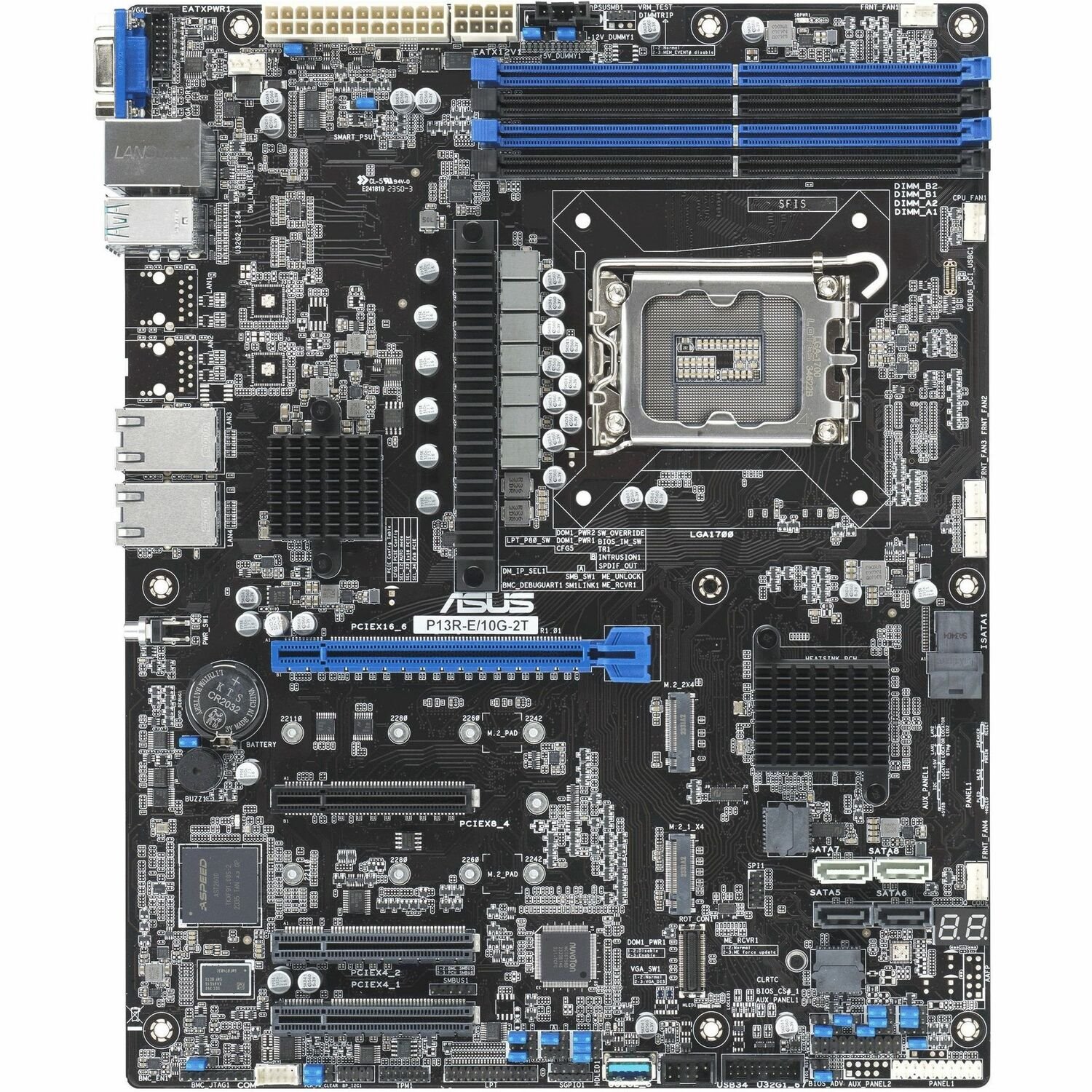 Asus P13R-E/10G-2T Server Motherboard - Intel C266 Chipset - Socket LGA-1700 - ATX