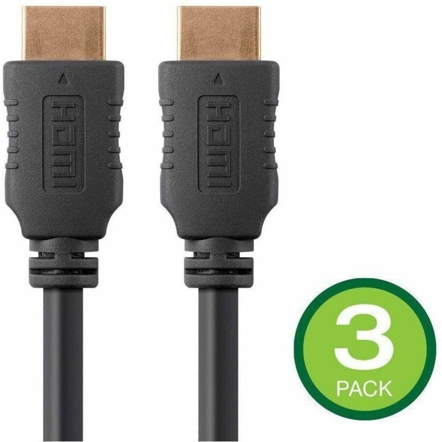 Monoprice 4K High Speed Hdmi Cable 20FT - 18GBPS Black - 3 Pack