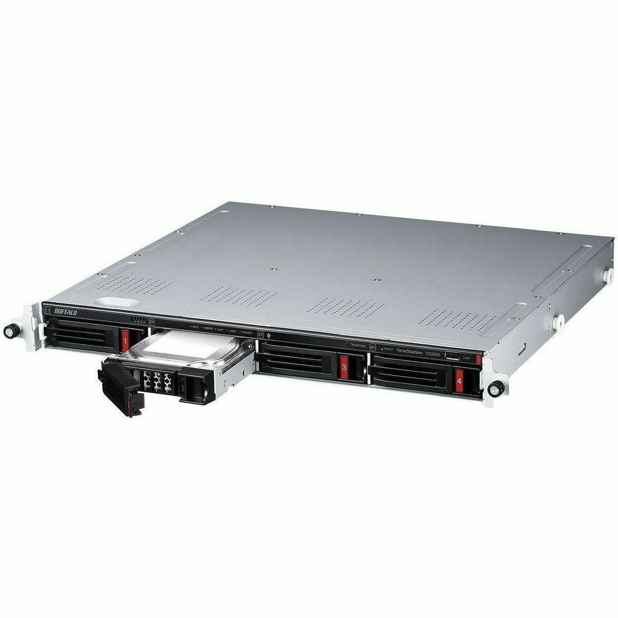 BUFFALO TeraStation 3430RN 4-Bay Rackmount NAS 16TB (4x4TB) HDD Included 2.5GBE iSCSI TAA Compliant