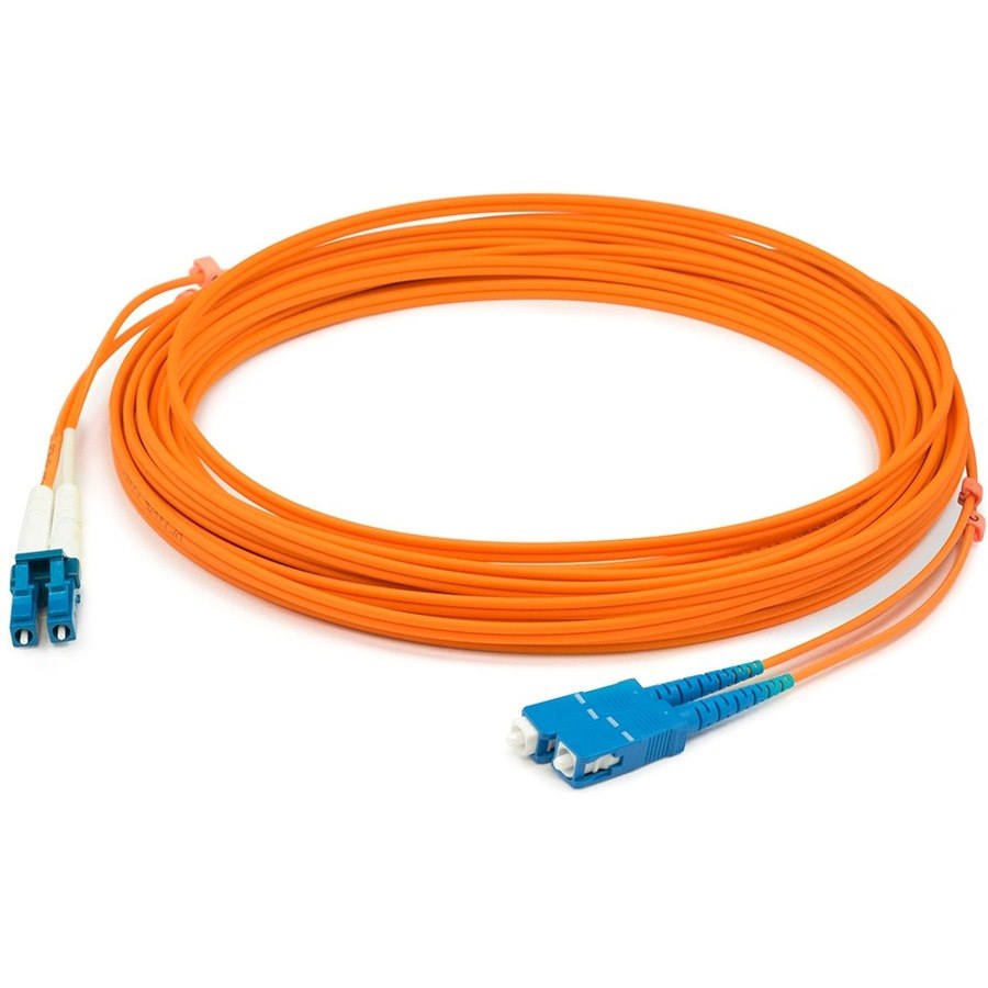 AddOn 7m SC to LC Orange OM2 Duplex OFNR (Riser-Rated) TAA Fiber Patch Cable