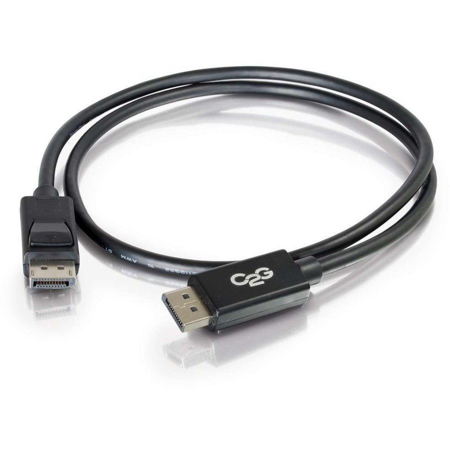 C2G 10ft DisplayPort Cable with Latches, 4K 60Hz, DisplayPort Male to DisplayPort Male, 30V