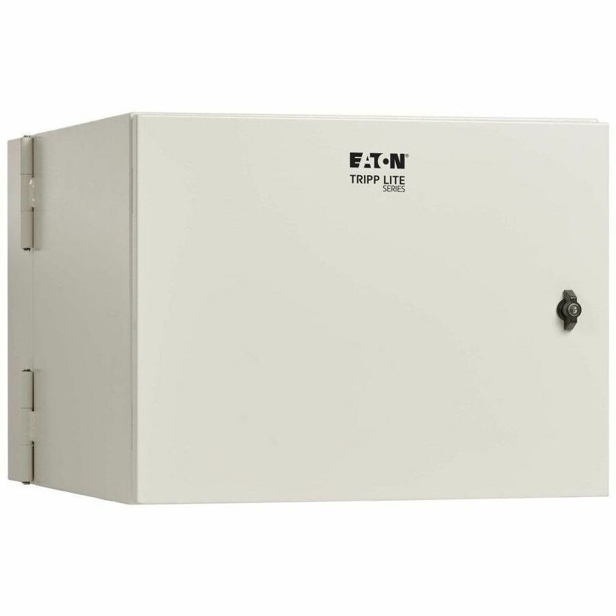 Eaton Tripp Lite Series SmartRack Industrial Enclosure with Lock - NEMA 4, Wall Mount, Metal Construction, Hinged Back, 28 in. Depth, 9U, Gray