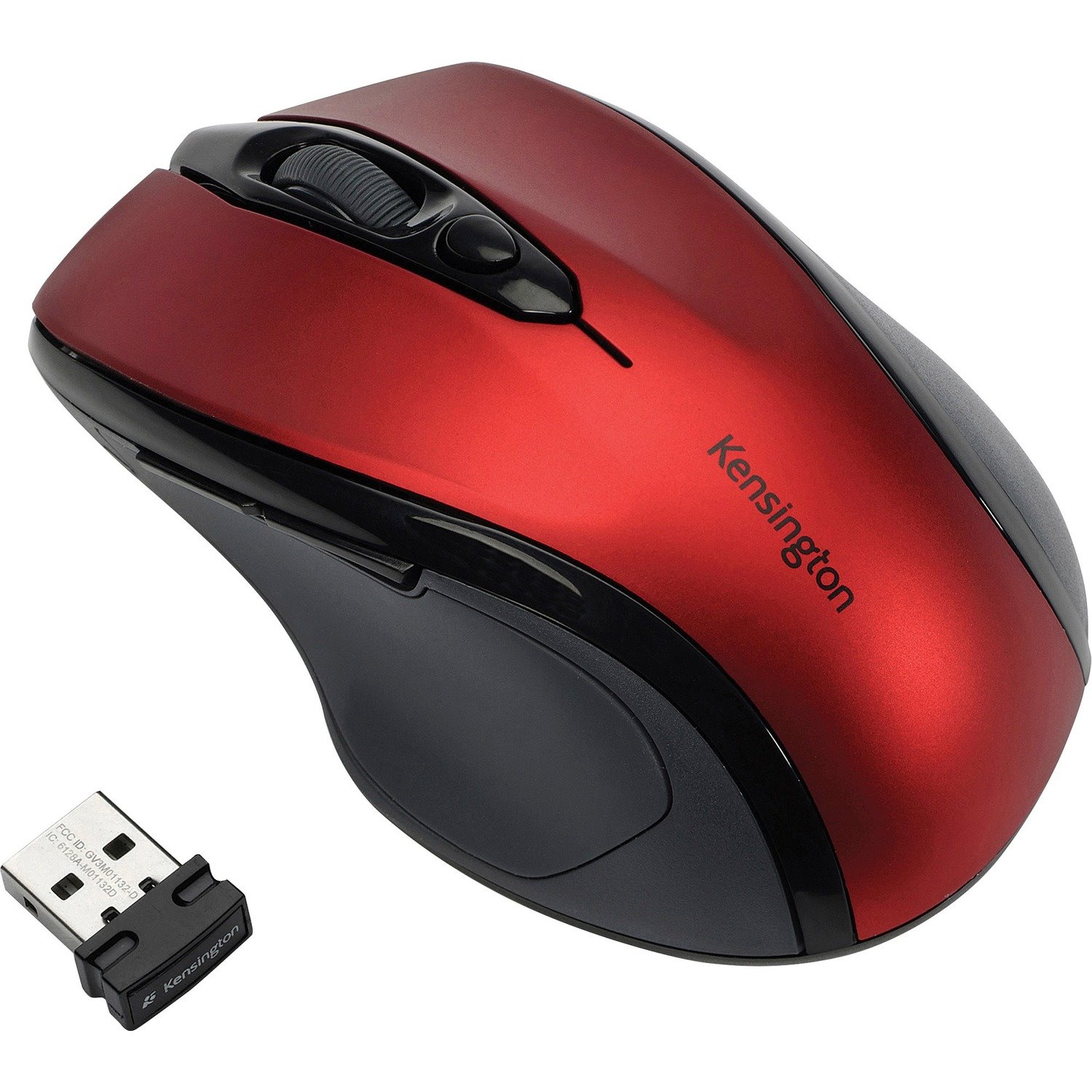 Kensington Pro Fit Mouse - Radio Frequency - USB - Optical - 3 Button(s) - Ruby Red Each