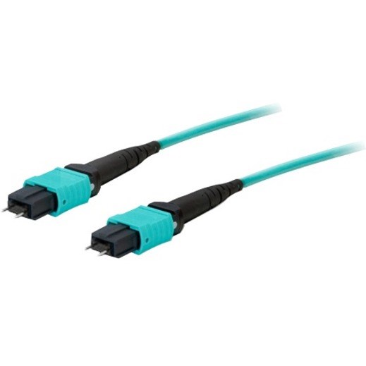 AddOn 50m MPO/UPC to MPO/UPC Aqua OM4 OFNR (Riser-Rated) 12-Strand Fiber Patch Cable