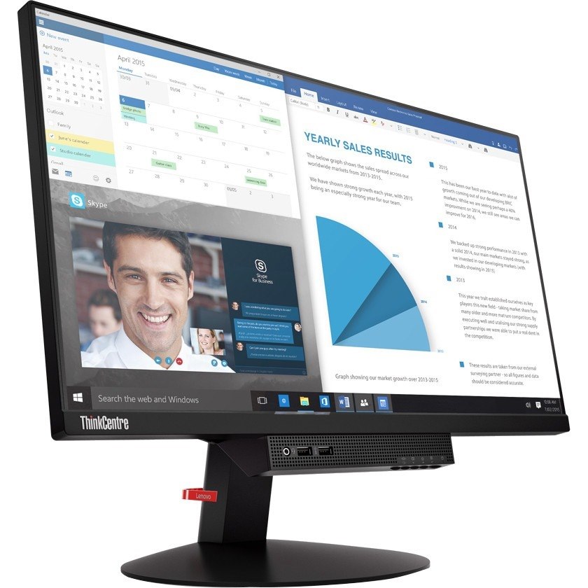 Lenovo ThinkCentre Tiny-in-One 22 Full HD LCD Monitor - 16:9 - Black