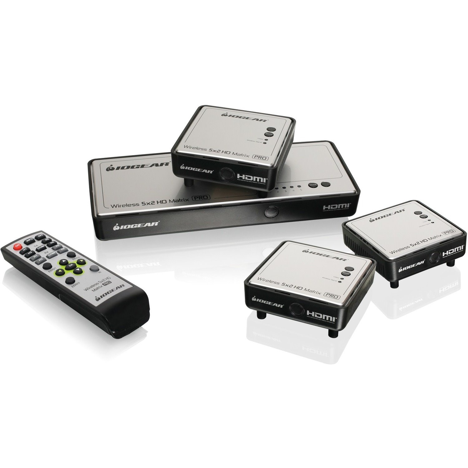 IOGEAR Long Range Wireless 5x2 HDMI Matrix PRO with 2 Additional Receivers